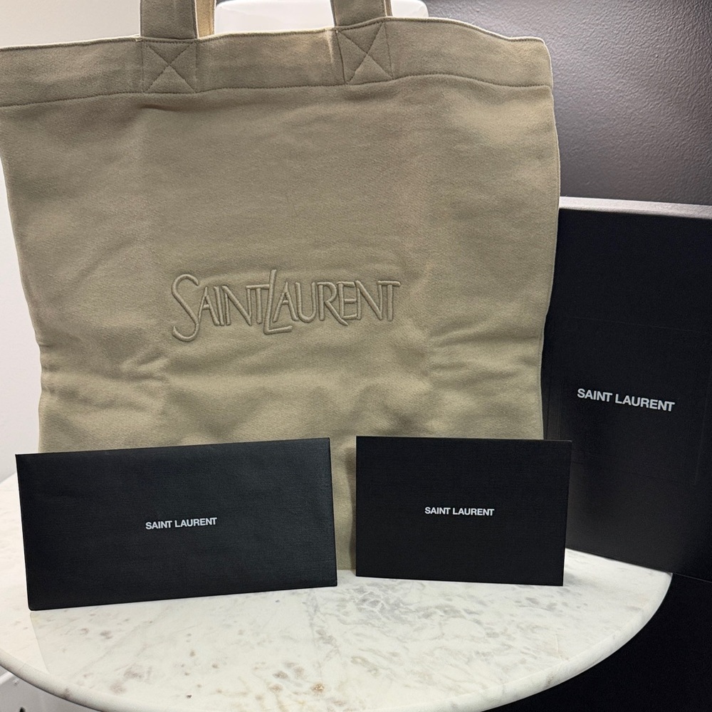 Saint Laurent Beige Canvas Tote
